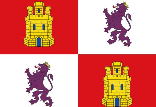 Escudos de Castilla y de León en la bandera de esta comunidad