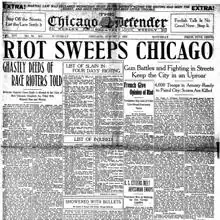«The Chicago Defender», cubriendo los disturbios raciales de julio de 1919