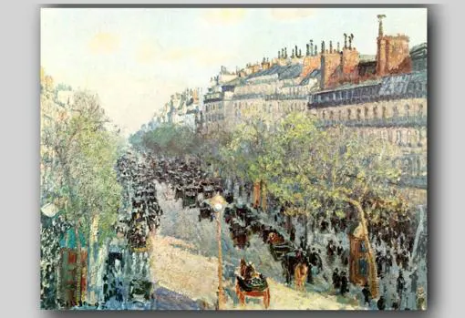 «El bulevar de Montmartre en el ocaso», de Pissarro