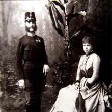 El Rey Alfonso XII, con la Reina María Cristina