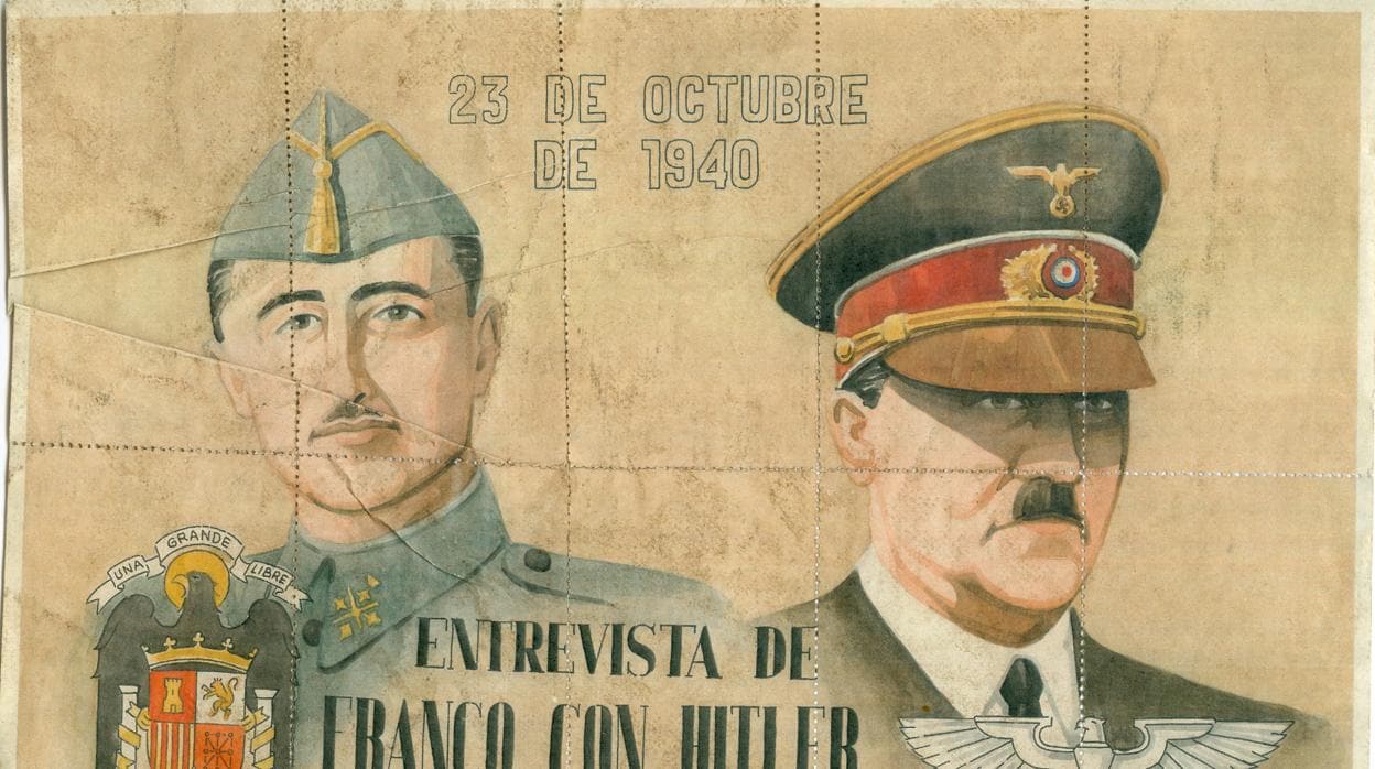 Reverso de una colección de vales (probablemente una falsificación reciente) que muestra a los dos dictadores.