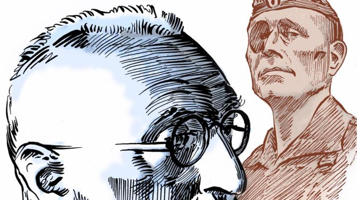 Dibujo de Unamuno y Millán Astray