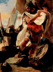 «Aníbal mirando la cabeza de Asdrúbal», pintado por Giovanni Battista Tiepolo en 1725