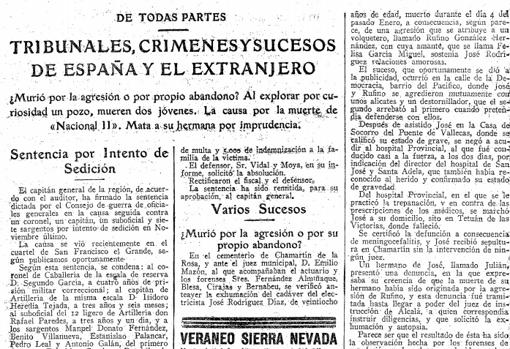 Extracto de la página en la que se narra el encarcelamiento de Segundo García García