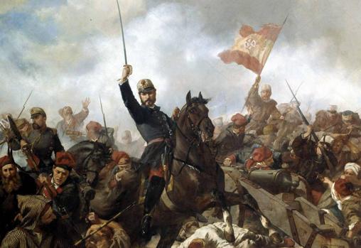 El general Prim en la batalla de Tetuán, por Francisco Sans Cabot
