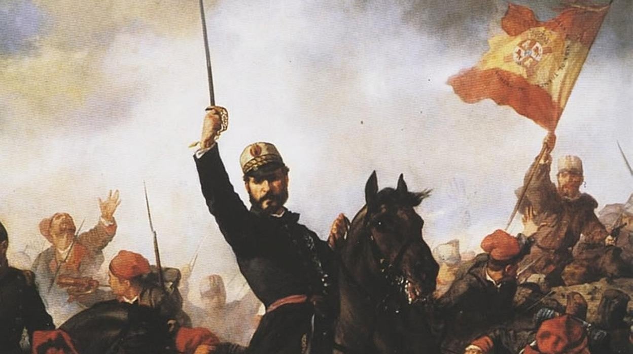 'El general Prim en la guerra de África', cuadro de Francisco Sans Cabot