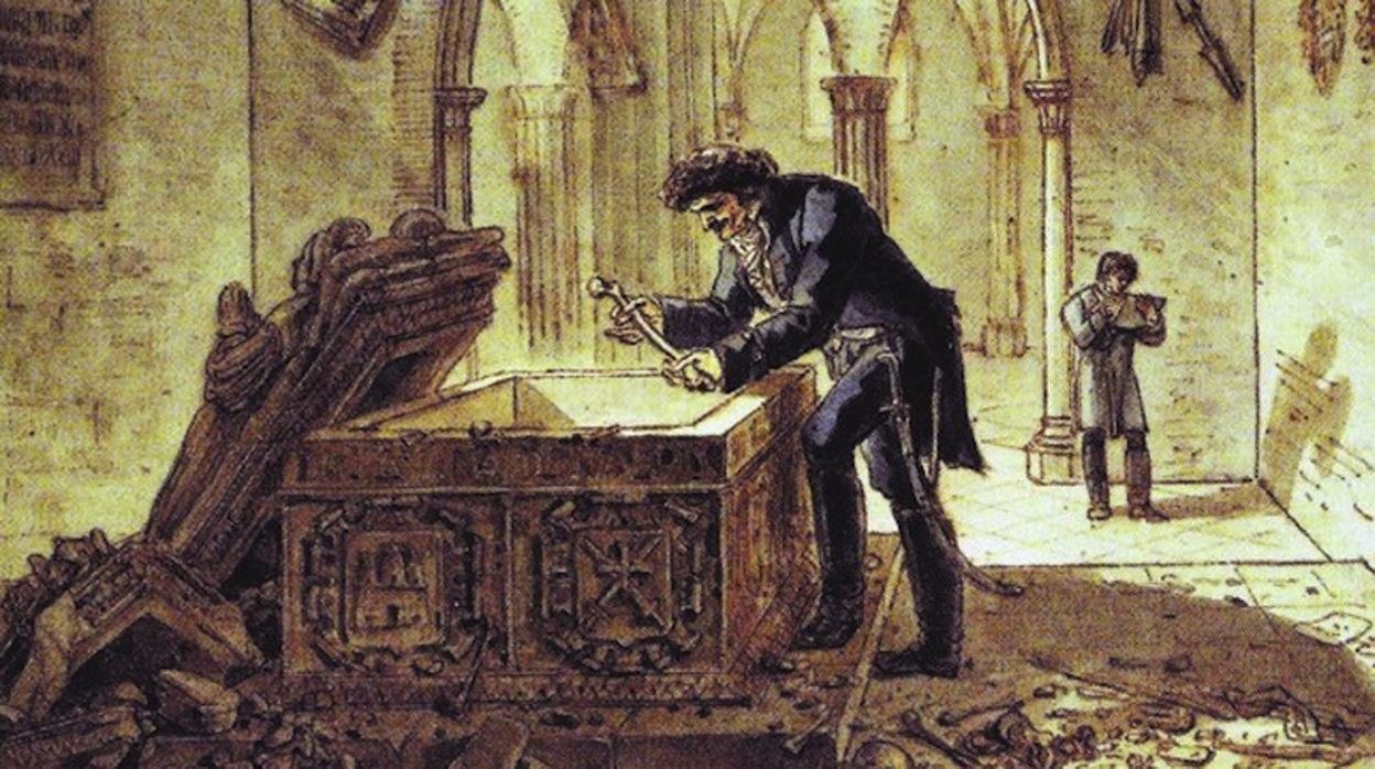 Benjamin Zix retrató al malvado Denon robando las reliquias de El Campeador.