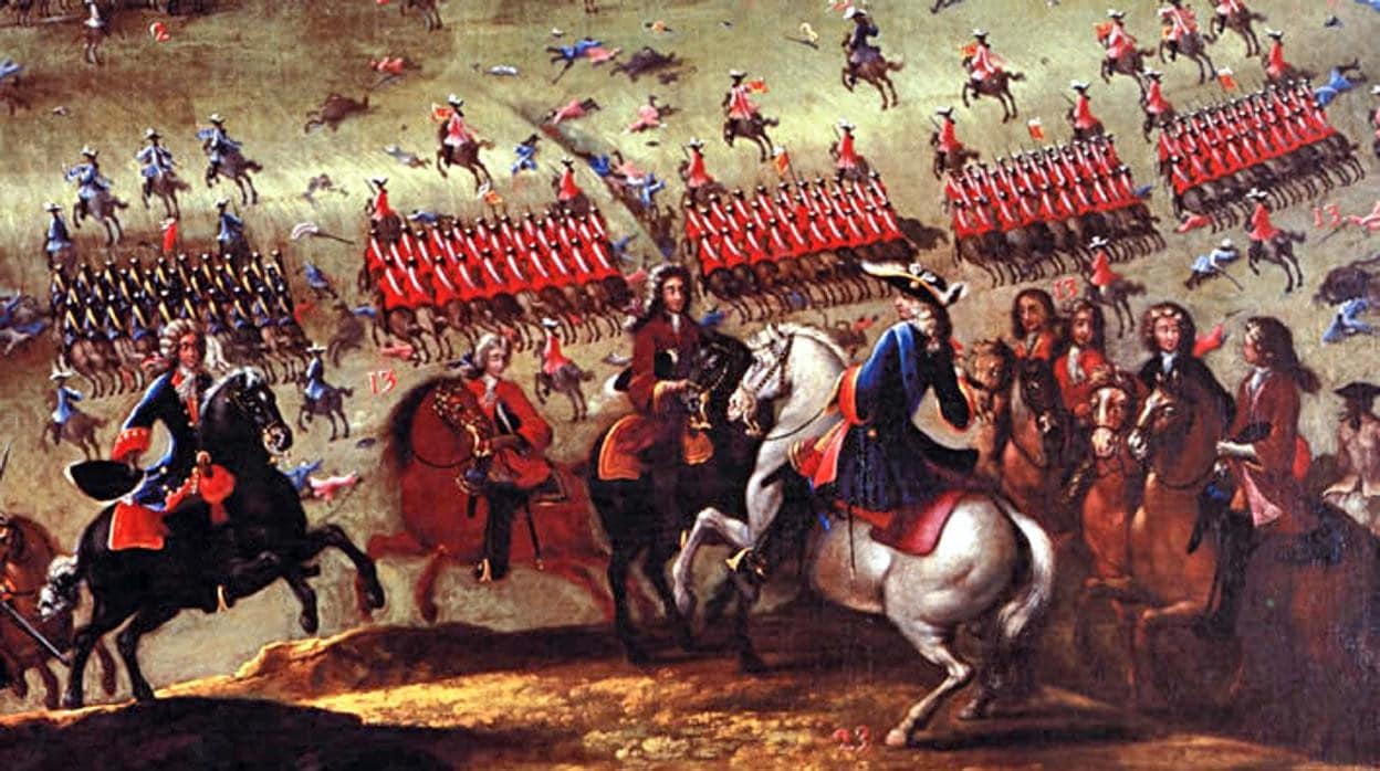 Detalle de la batalla de Almansa, óleo de Buonaventura Ligli, Museo del Prado