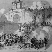 Ilustración del siglo XIX sobre la invasión de Vietnam por parte de España