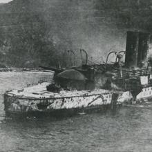 El Oquendo, tras la derrota en la batalla naval de Santiago de Cuba, en julio de 1898