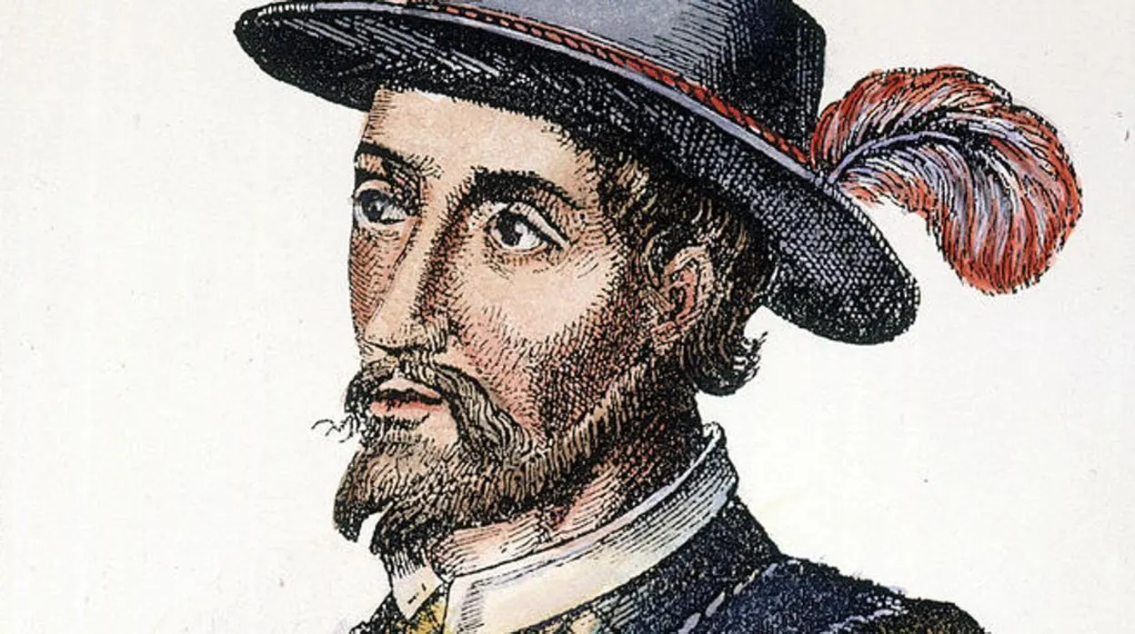 Retrato coloreado de Juan Ponce de León.
