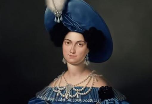 Retrato de María Cristina de Borbón-Dos Sicilias de joven.