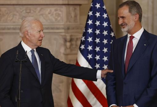 Joe Biden y Felipe VI, en el Palacio Real