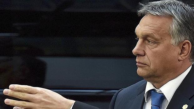 El Primer ministro de Hungría, Viktor Orban, a su llegada a la cumbre de ayer en Bruselas