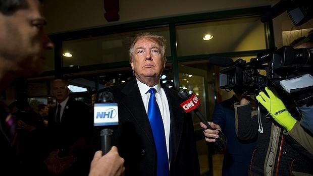 Donald Trump, a su llegada a New Hampshire