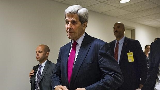 El secretario de Estado norteamericano, John Kerry, tras una comparecencia parlamentaria en Washington