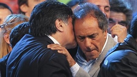 Daniel Scioli junto a su compañero de fórmula, Carlos Zanini