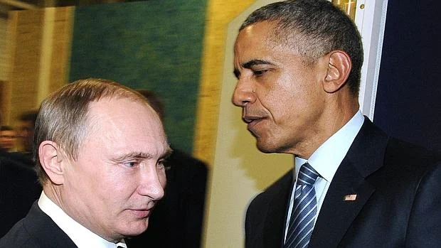 Putin y Obama durante la conferencia de la ONU sobre el cambio climático