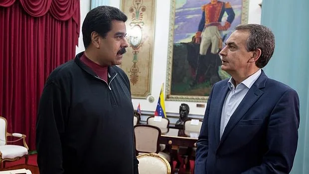 Maduro y Zapatero, durante su encuentro en Miraflores