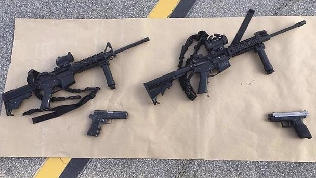 Varias armas confiscadas en relación al ataque de San Bernardino