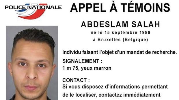 Alerta de la policía francesa sobre el terrorista de origen belga Salah Abdeslam