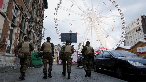 Un grupo de militares en Bruselas