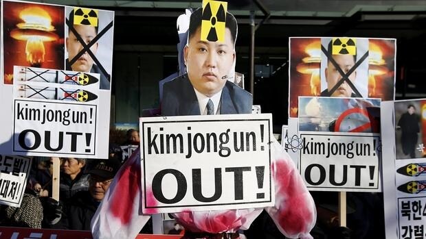 Manifestación contra Kim Jong-un. en Seúl