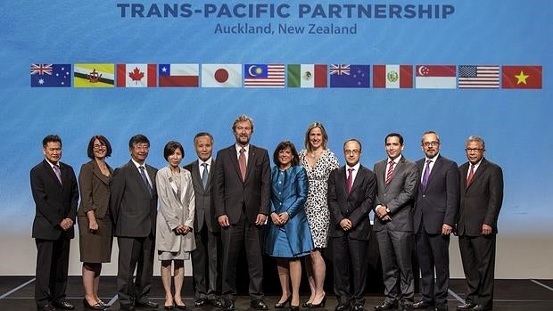 Los representantes de los doce países firmantes del TPP