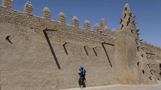 Un casco azul en la ciudad maliense de Tombuctú