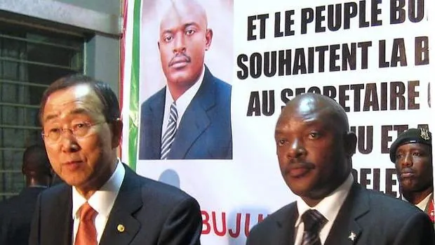 Ban kI-moon con el presidente de Burundi Pierre Nkurunziza