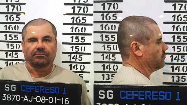 Fotografías cedida por Cefereso de la ficha del narcotraficante «El Chapo» Guzmán tras su ingreso en prisión