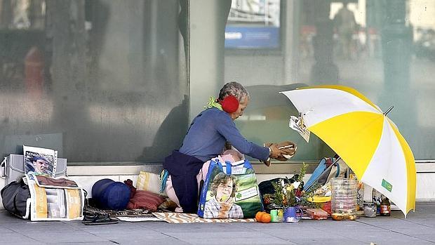 Una indigente en Sevilla