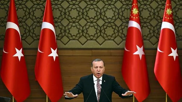 Erdogan, durante una comparecencia en el palacio presidencial de Ankara el pasado febrero
