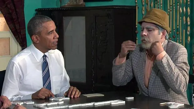 Barack Obama, junto a «Pánfilo», en un momento del «sketch»