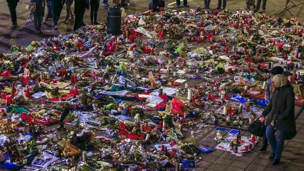 Memorial en las calles de Bruselas, en homenaje a las víctimas
