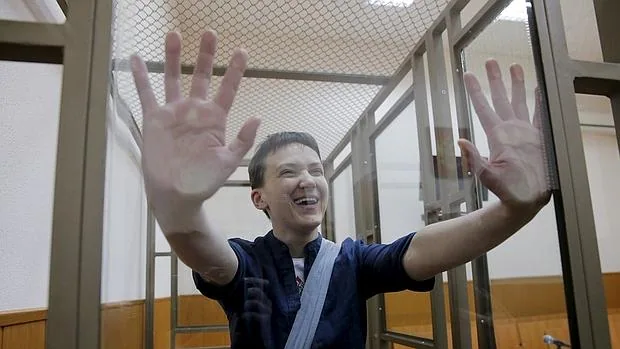La piloto ucraniana, durante su juicio en Rusia