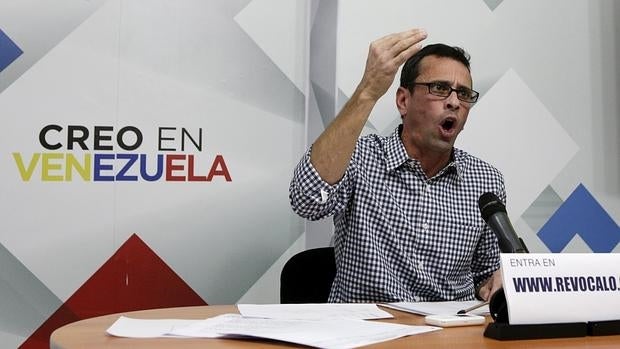 Henrique Capriles, este martes durante una rueda de prensa