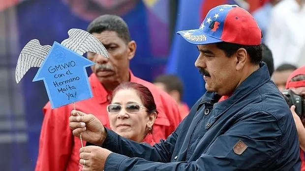 Nicolás Maduro, durante la marcha del Día de los Trabajadores
