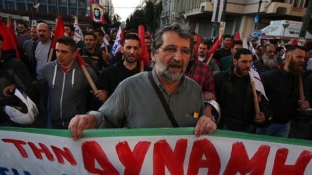 Manifestantes contra los ajustes el pasado sábado en Atenas