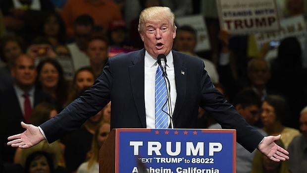 Donald Trump, en un acto de campaña en California