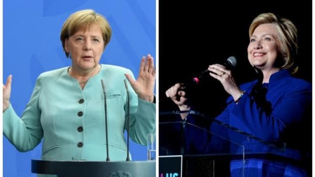 Angela Merkel y Hillary Clinton