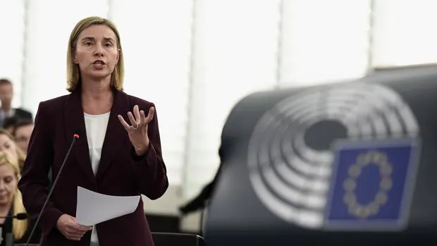 La alta representante de la Unión Europea para la Política Exterior, Federica Mogherini, hablaba este martes sobre la migración en el Parlamento Europeo en Estrasburgo