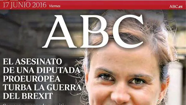 La imagen de Jo Cox, en la portada de ABC del 17 de junio