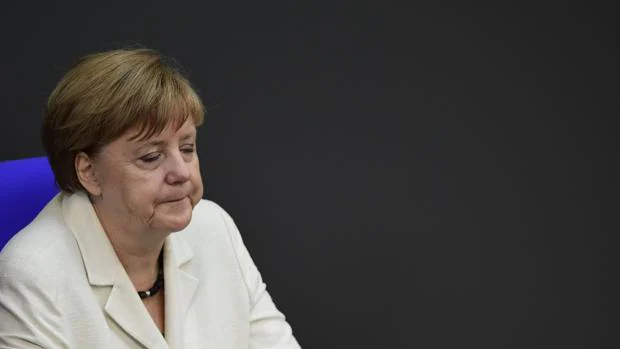 La canciller alemana, Angela Merkel, durante su comparecencia en el Bundestag