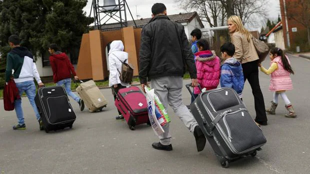 Un grupo de refugiados sirios, a su llegad a Alemania