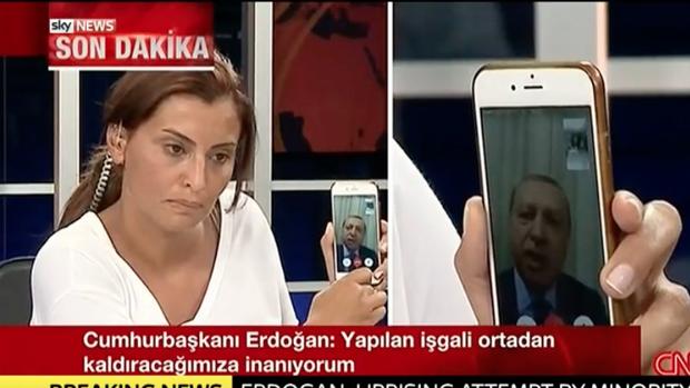 Erdogan durante sus declaraciones mediante videoconferencia en la CNN de Turquía