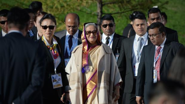 La primera ministra de Bangladesh, Sheij Hasina., a su llegada a Ulan Bator, en Mongolia, el pasado 16 de juliol