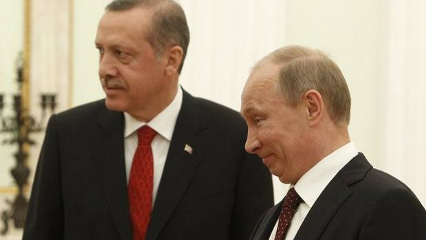 Erdogan junto a Putin en el Kremlin