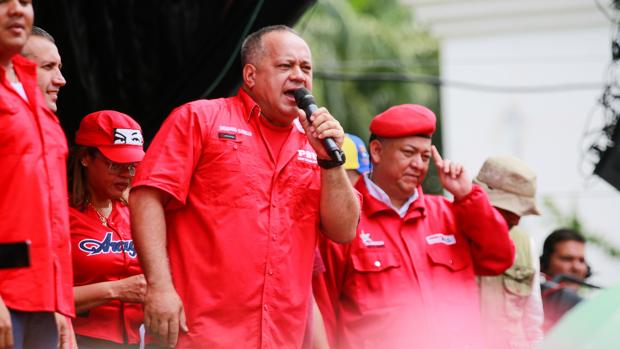 Diosdado CAbello durante un mitin del Partido Socialista Unido de Venezuela