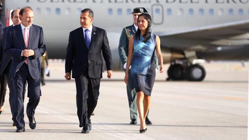 Nadine Heredia, junto a Ollanta Humala en una visita a Madrid